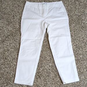 Boden women's white mid rise work pants trousers